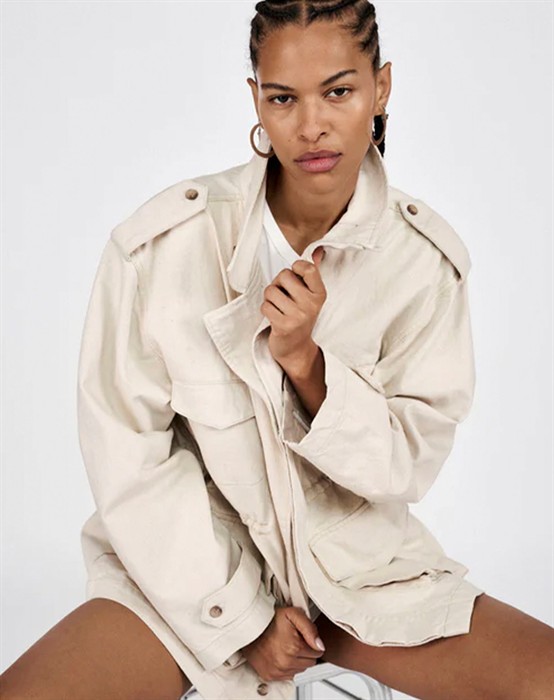 Feodora Denim Ecru Defense Jakke - Ecru